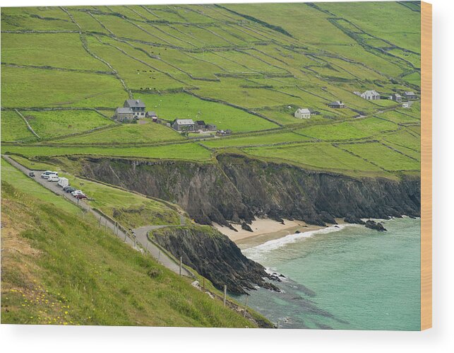 Campers Wood Print featuring the photograph Coumeenoole Beach ireland #1 by David L Moore