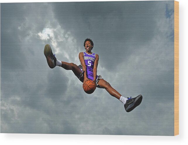 Nba Pro Basketball Wood Print featuring the photograph De'aaron Fox by Jesse D. Garrabrant