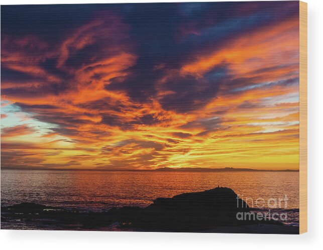 Dramatic Wood Print featuring the photograph Dramatic Laguna Beach Sunset #2 by Abigail Diane Photography