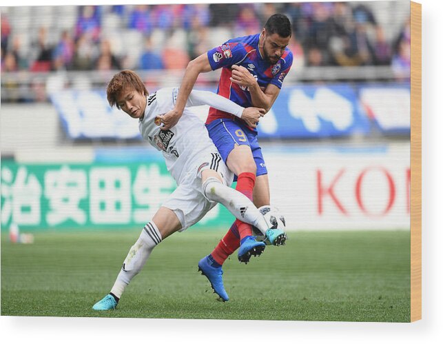 J1 League Wood Print featuring the photograph FC Tokyo v Vegalta Sendai - J.League J1 #1 by Etsuo Hara