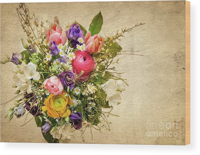 Nag006053 Wood Print featuring the photograph Floral Greetings #1 by Edmund Nagele FRPS