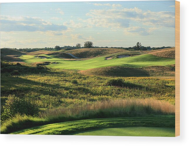 Wisconsin Wood Print featuring the photograph General Views of Erin Hills Golf Course venue for 2017 US Open Championship #1 by David Cannon