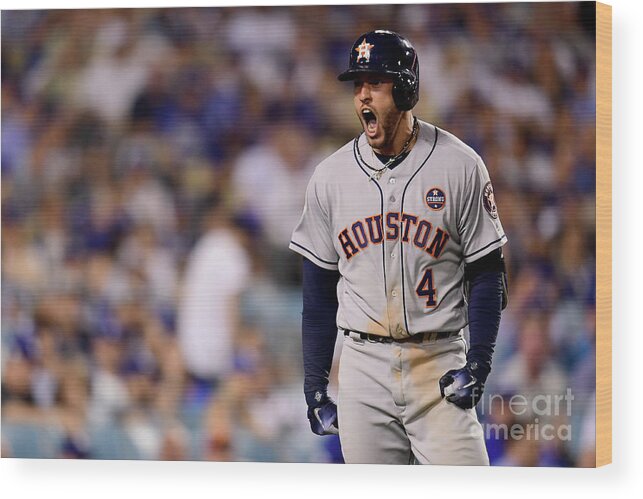 Game Two Wood Print featuring the photograph George Springer by Harry How