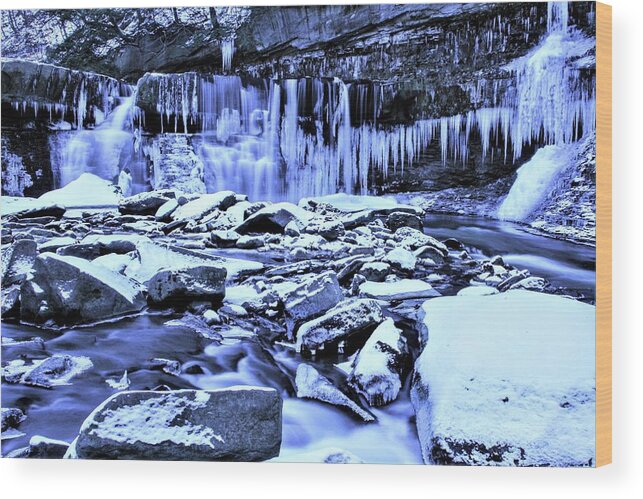  Wood Print featuring the photograph Great Falls Winter 2019 by Brad Nellis