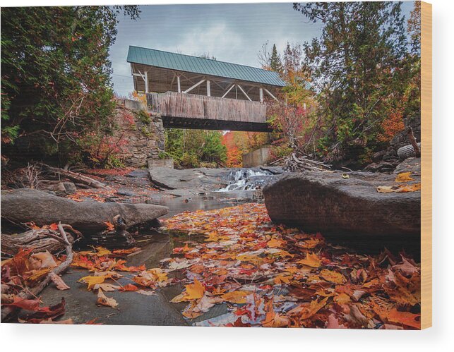 Bridge Wood Print featuring the photograph Greenbank Hollow Covered Bridge #1 by Tim Kirchoff