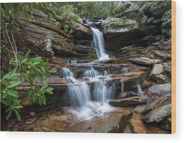 Hidden Falls. Hanging Rock State Park Wood Print featuring the photograph Hidden Falls by Chris Berrier