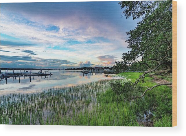 Hilton Head Island Wood Print featuring the photograph Hilton Head Island South Carolina Boat Dock Marina #7 by Dave Morgan