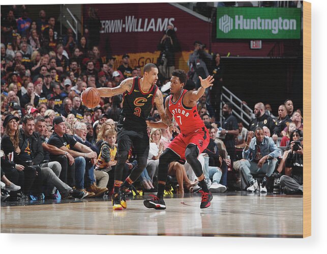 Playoffs Wood Print featuring the photograph Kyle Lowry and George Hill by Jeff Haynes