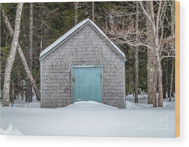 Winter Wood Print featuring the photograph Little Cabin in the Woods #1 by Elizabeth Dow