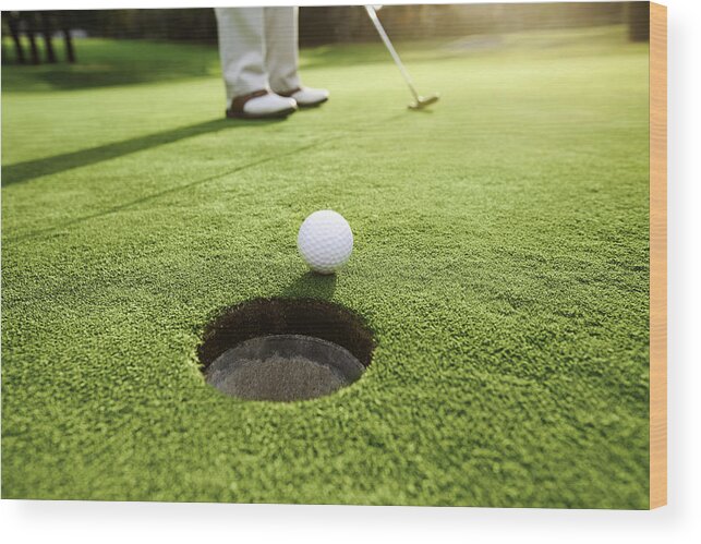 Putting Green Wood Print featuring the photograph Man playing golf #1 by Orbon Alija
