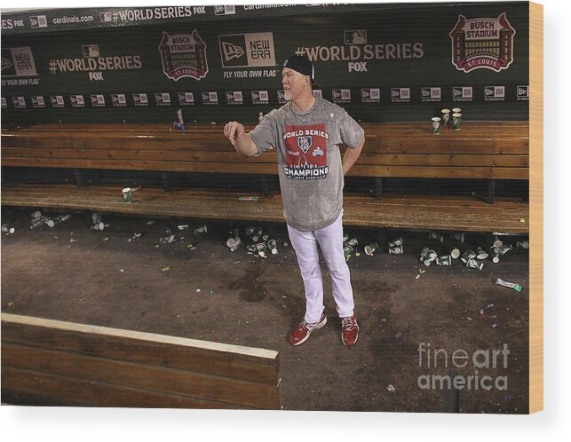 St. Louis Cardinals Wood Print featuring the photograph Mark Mcgwire #1 by Ezra Shaw