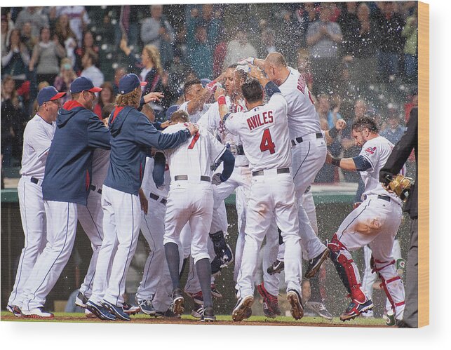 American League Baseball Wood Print featuring the photograph Michael Brantley by Jason Miller