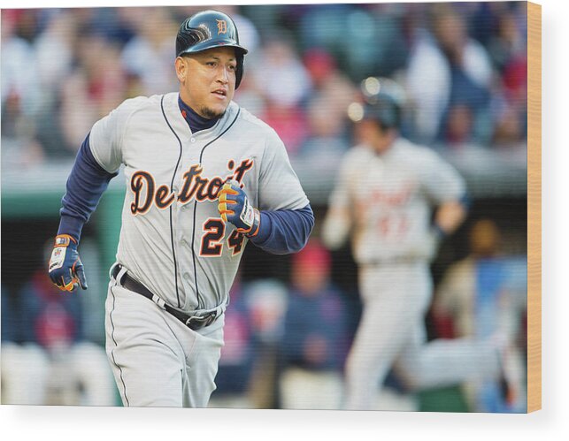 American League Baseball Wood Print featuring the photograph Miguel Cabrera by Jason Miller