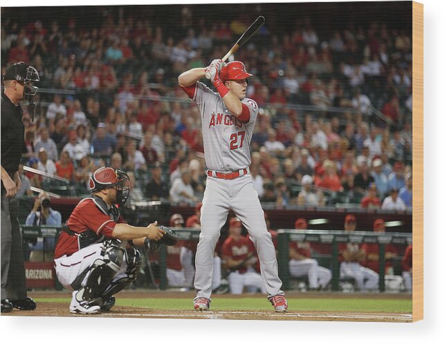 People Wood Print featuring the photograph Mike Trout by Christian Petersen