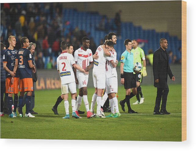 Stade De La Mosson Wood Print featuring the photograph Montpellier Herault SC v Lille OSC - Ligue 1 #1 by Alexandre Dimou