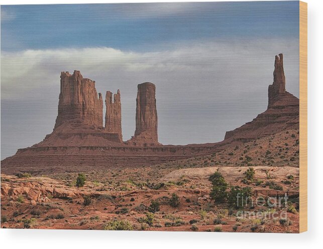 Monument Valley Wood Print featuring the photograph Monument Valley #1 by Andrea Anderegg