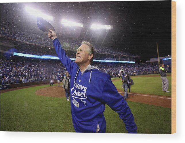 American League Baseball Wood Print featuring the photograph Ned Yost by Ed Zurga