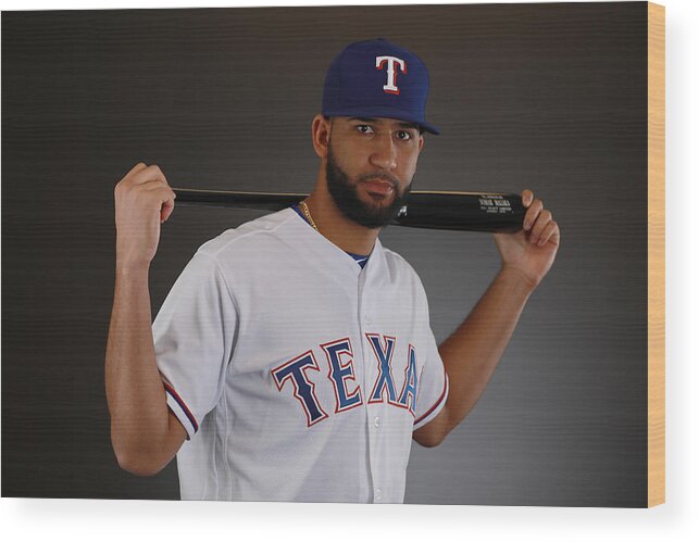 Media Day Wood Print featuring the photograph Nomar Mazara #1 by Gregory Shamus