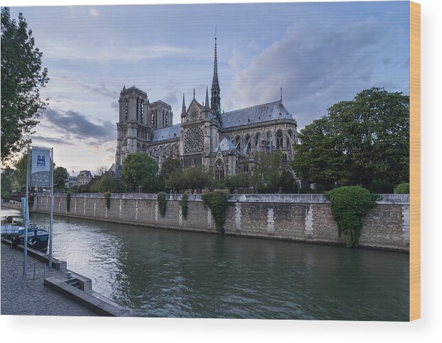 Gothic Style Wood Print featuring the photograph Notre-Dame de Paris #1 by David Briard