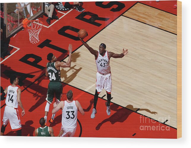 Pascal Siakam Wood Print featuring the photograph Pascal Siakam by Mark Blinch
