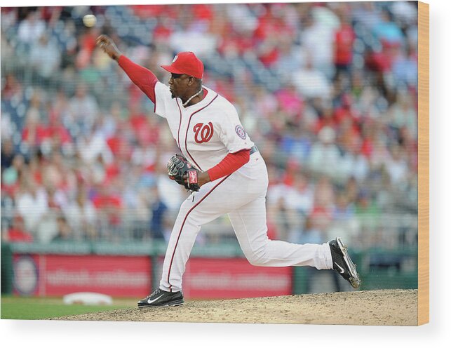 Ninth Inning Wood Print featuring the photograph Rafael Soriano by Greg Fiume