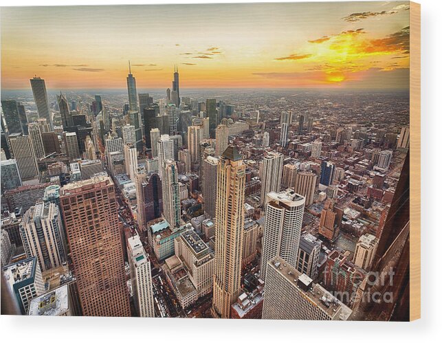 Retro Wood Print featuring the photograph Retro Chicago Poster by Action