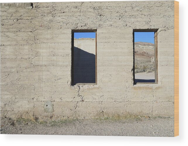 Ghost Town Wood Print featuring the photograph Rhyolite Ghost Town #1 by Jonathan Babon
