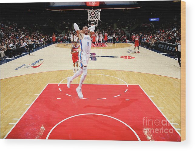 Russell Westbrook Wood Print featuring the photograph Russell Westbrook #1 by Ned Dishman