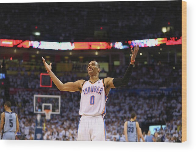 Playoffs Wood Print featuring the photograph Russell Westbrook by Ronald Martinez