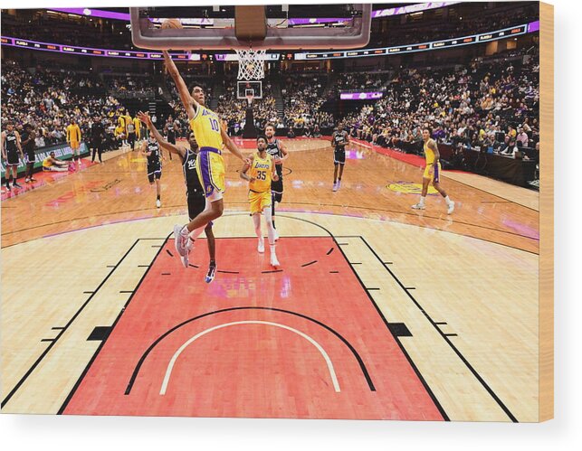 Nba Pro Basketball Wood Print featuring the photograph Sacramento Kings v Los Angeles Lakers #1 by Adam Pantozzi