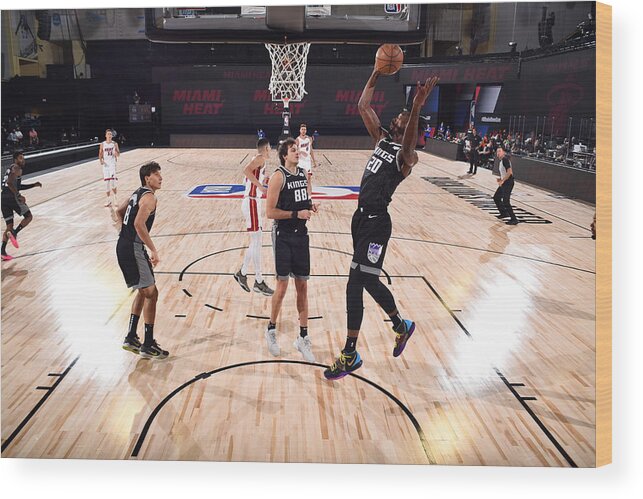 Nba Pro Basketball Wood Print featuring the photograph Sacramento Kings v Miami Heat by Garrett Ellwood