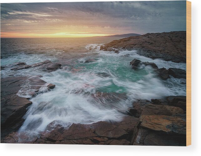 Maine Wood Print featuring the photograph Schoodic Tides II by Rick Berk
