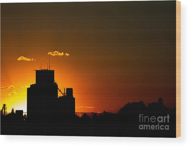 Flagler Colorado Sunset High Plains Wood Print featuring the photograph Sunset at Flagler, Colorado #1 by JD Smith