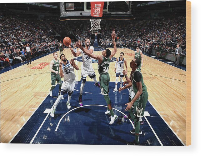 Nba Pro Basketball Wood Print featuring the photograph Taj Gibson by David Sherman