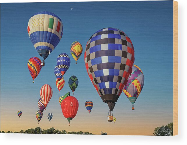 Balloon Wood Print featuring the photograph The Great Texas Balloon Race by James Eddy