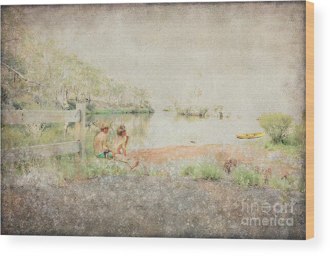 River Wood Print featuring the photograph Two Boys by Elaine Teague