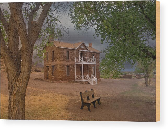 Wall Art Wood Print featuring the photograph Unmarried Officer's Quarters #1 by Peyton Vaughn