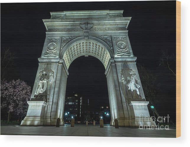 1892 Wood Print featuring the photograph Washington Square Arch The North Face #1 by Stef Ko