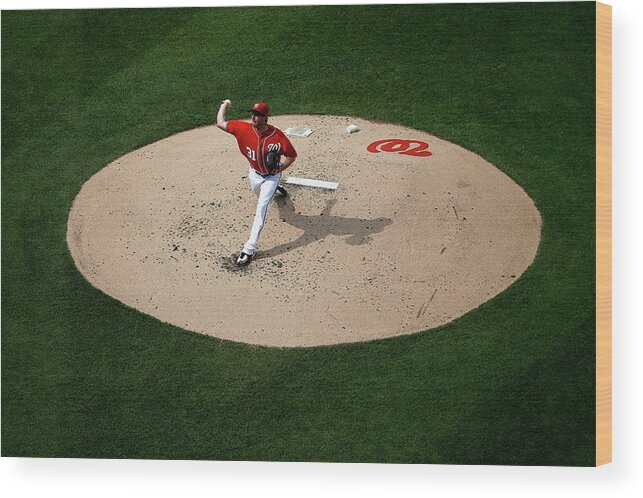 People Wood Print featuring the photograph Max Scherzer by Rob Carr