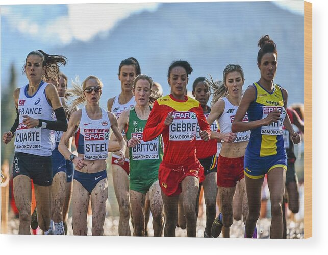 Trihas Gebre Wood Print featuring the photograph Spar European Cross Country Championships 2014 #10 by Sportsfile