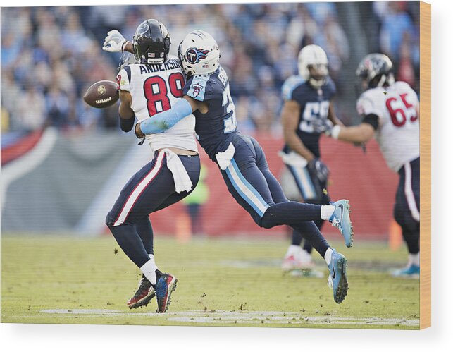 Houston Texans Wood Print featuring the photograph Houston Texans v Tennessee Titans #11 by Wesley Hitt