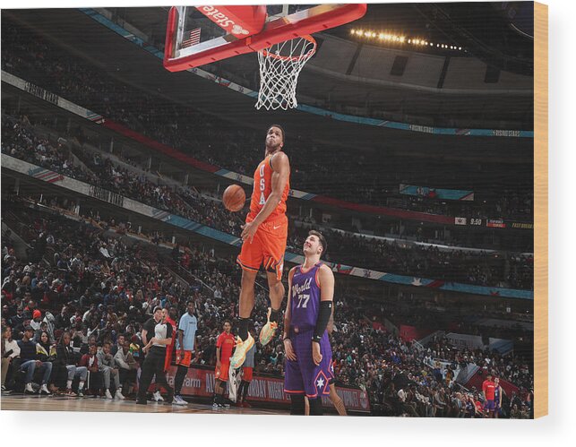 Miles Bridges Wood Print featuring the photograph 2020 NBA All-Star - Rising Stars Game by Nathaniel S. Butler