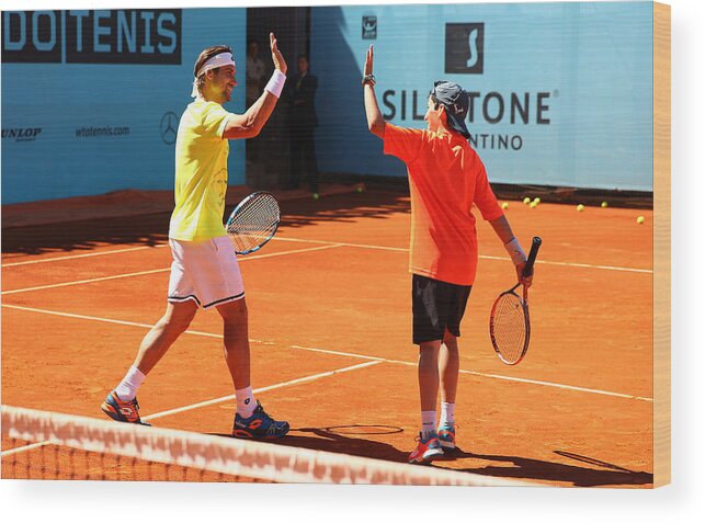 Tennis Wood Print featuring the photograph Mutua Madrid Open - Day One by Clive Brunskill