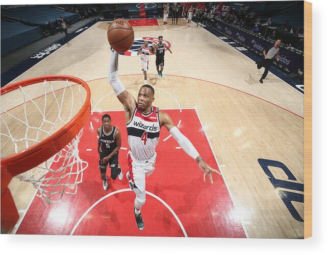 Russell Westbrook Wood Print featuring the photograph Russell Westbrook by Ned Dishman