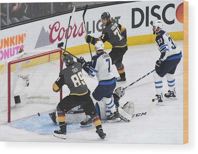 Playoffs Wood Print featuring the photograph Winnipeg Jets v Vegas Golden Knights - Game Four #13 by Ethan Miller