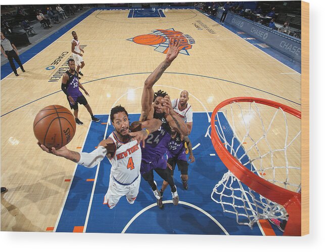 Nba Pro Basketball Wood Print featuring the photograph Derrick Rose by Nathaniel S. Butler