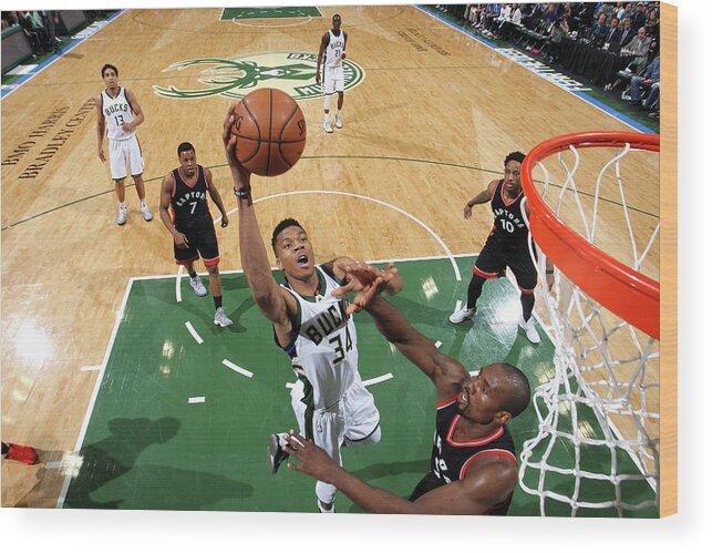 Playoffs Wood Print featuring the photograph Giannis Antetokounmpo by Gary Dineen