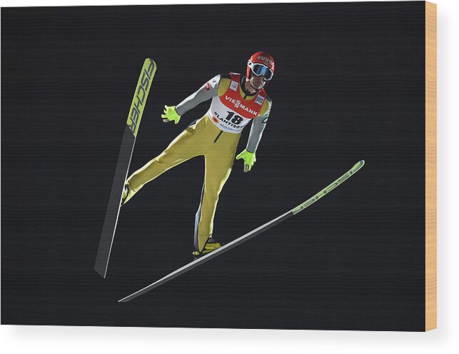 Skiing Wood Print featuring the photograph Men's Ski Jumping HS130- FIS Nordic World Ski Championships #14 by Matthias Hangst