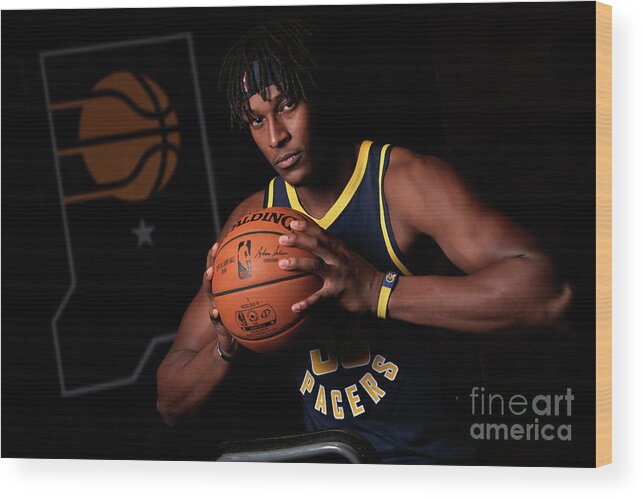 Media Day Wood Print featuring the photograph Myles Turner by Ron Hoskins