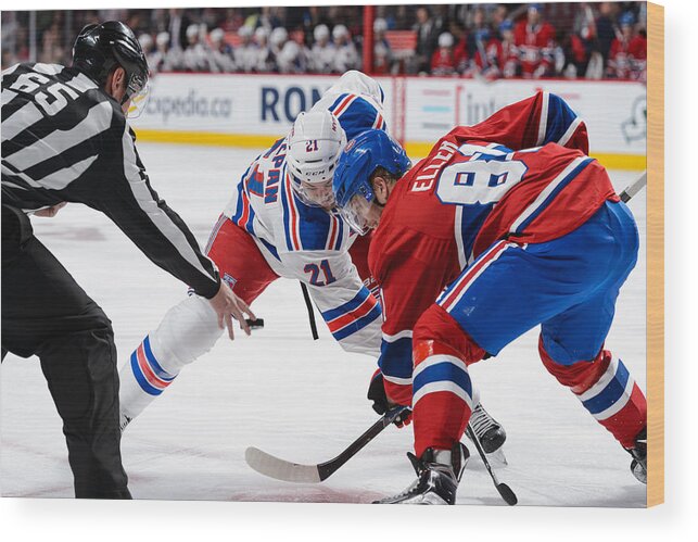 People Wood Print featuring the photograph New York Rangers v Montreal Canadiens #15 by Minas Panagiotakis
